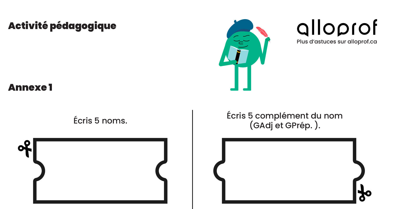 Une activité d’apprentissage pour faire des associations de mots pour les intégrer dans un court poème